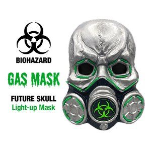 Gas Mask Dark Side "Future Skull" – Light-Up Neon Green